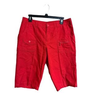 Allison Brittney Red Cargo Shorts